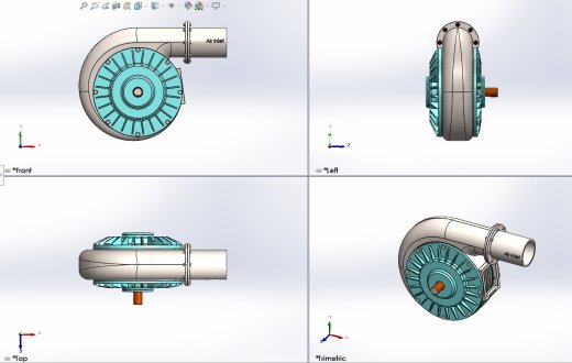 Tesla 涡轮机项目在 SolidWorks 中设计。缩略图